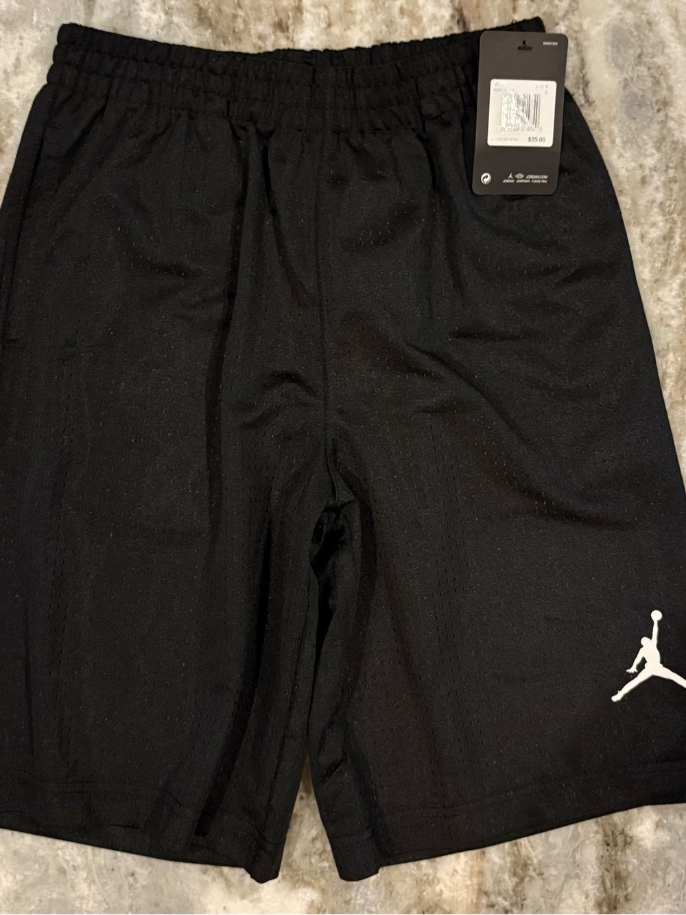 Jordan Boys Black Athletic Shorts with White Jumpman Accent